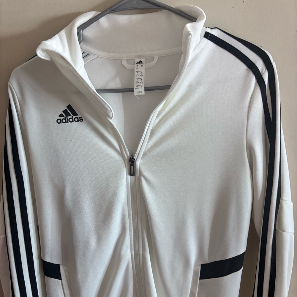 Adidas Classic White Jacket with Black Accents